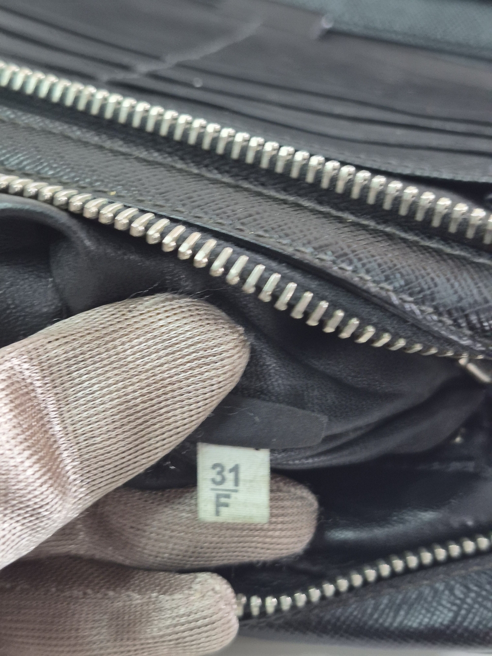 Prada Black Saffiano Leather Wrist Pouch - Picture 13 of 15